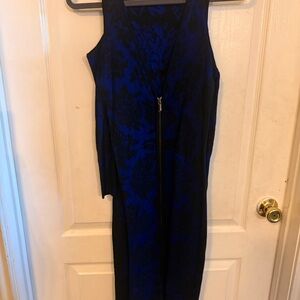 Cache Blue and Black Floral Dress